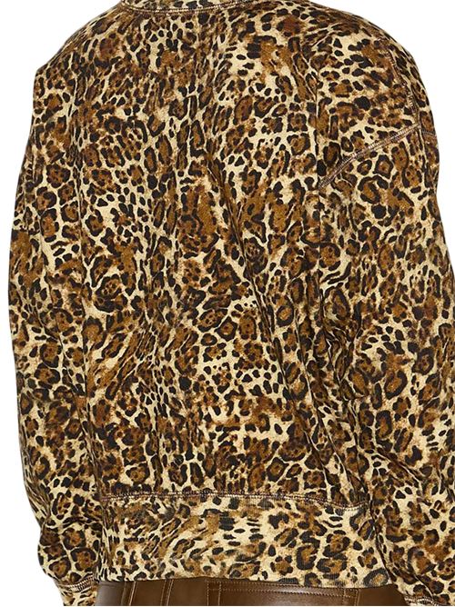 Brown cotton all-over leopard top ISABEL MARANT | SW0054FAB4M01I99LE